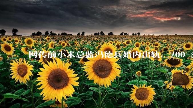 网传前小米总监冯德兵婚内出轨，200 多份「包养合同」，这是真的吗？具体是怎么回事？