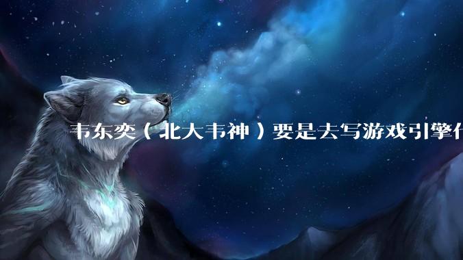 韦东奕（北大韦神）要是去写游戏引擎代码，能不能把虚幻引擎按在地上摩擦？数学好真能‘降维打击吗？