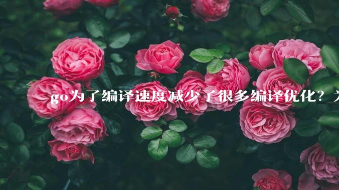 go为了编译速度减少了很多编译优化？为什么不能提供优化编译模式来提升运行效率？是太懒还是另有隐情？